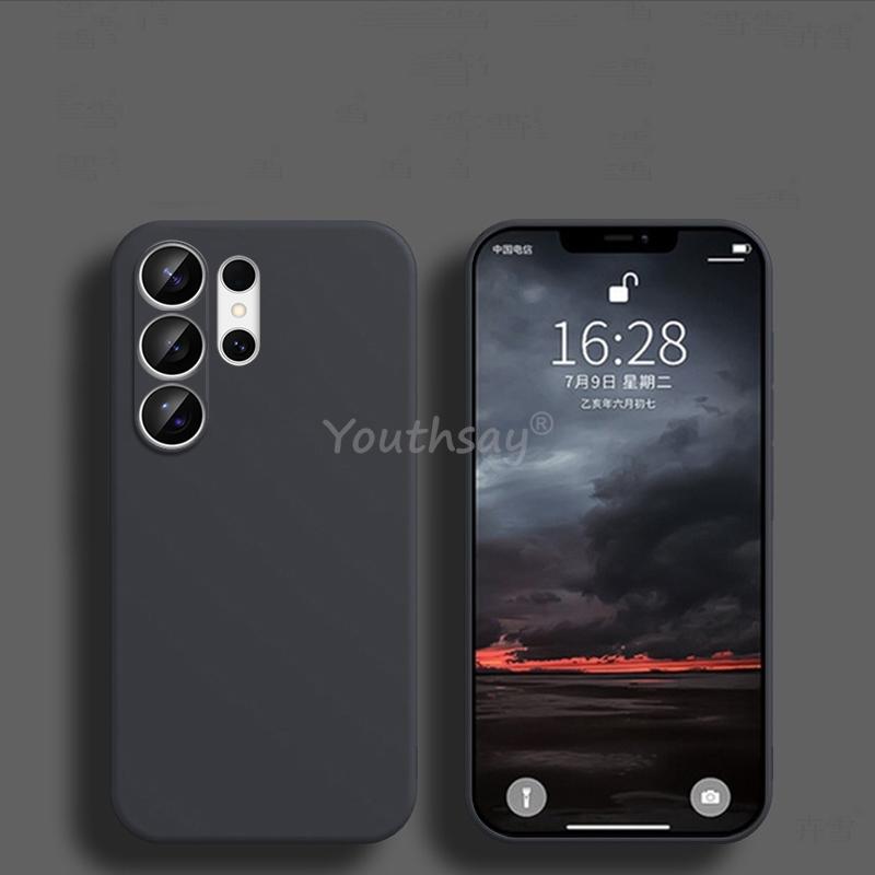 For Samsung Galaxy S26 Ultra Case Liquid Silicone Plain Case Samsung S26 Ultra Cover Soft TPU Anti-drop Protector S26 Ultra Case For S26 Ultra чёрный