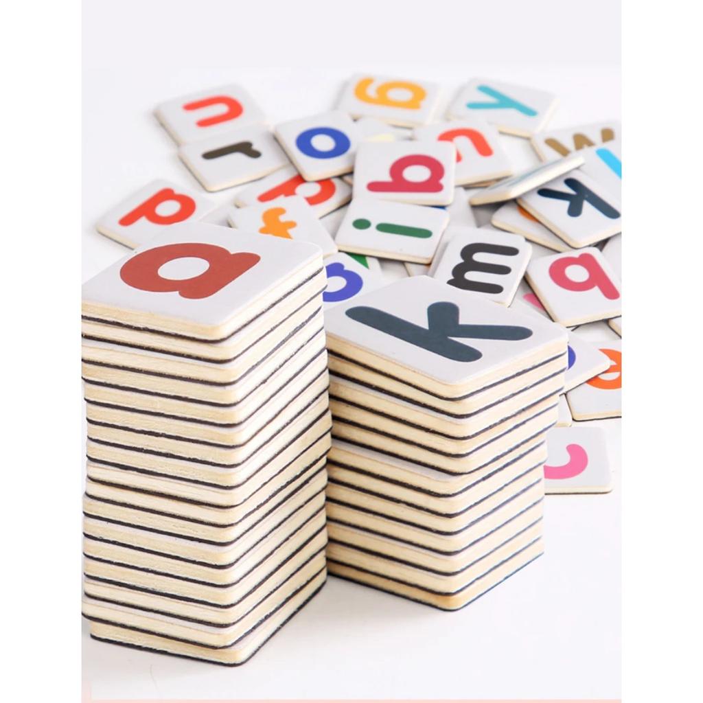 Baby Montessori Education English Alphabet Cards Magnetic Puzzle Toys Early Education Learning Words Writing Spell Teaching Aids