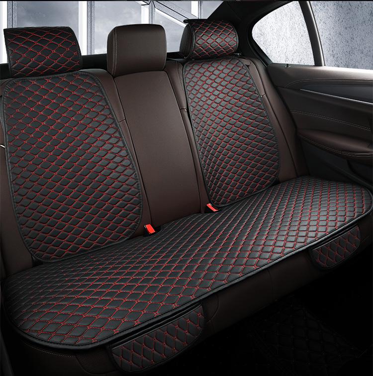 Universal Leather Car Seat Cushion Set with Backrest, Tie-Free Design, Four Seasons Use