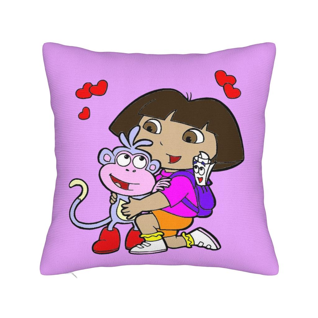 DDoras  and Boots Square Pillowcases Polyester Couch  Cushion Case Creative Decor Pillow Cover 4040