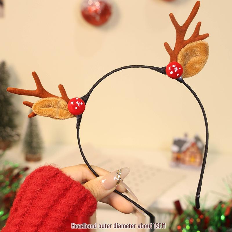 2025 Christmas Antler Headband Hair Tie - Women's Holiday Hair Accessories
