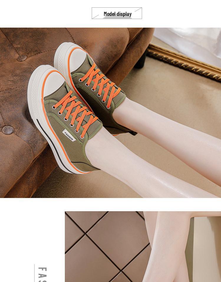 2026 Koreanischer Stil Damen Low-Top Canvas Schuhe - Einfarbige, Leichte, Flache Sohle, Trendige Laufschuhe für die Freizeit
