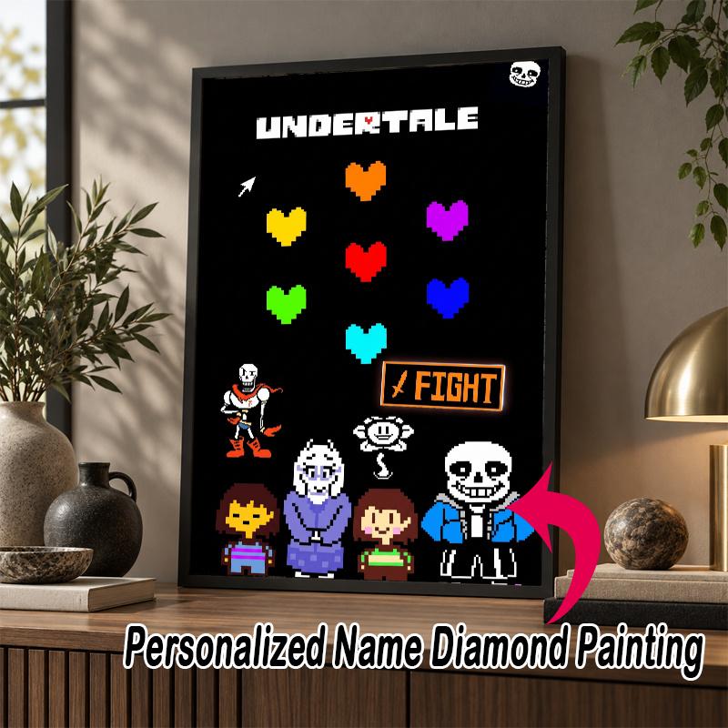 Custom Name Undertale 5D Diamond Painting Personalized Full Drill Diamond Art Kit Gift