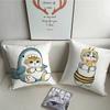 Hand Drawn Cute Cat Pillow Case Home Decor Throw For Sofa Bed Car Room Decor Gift Idea