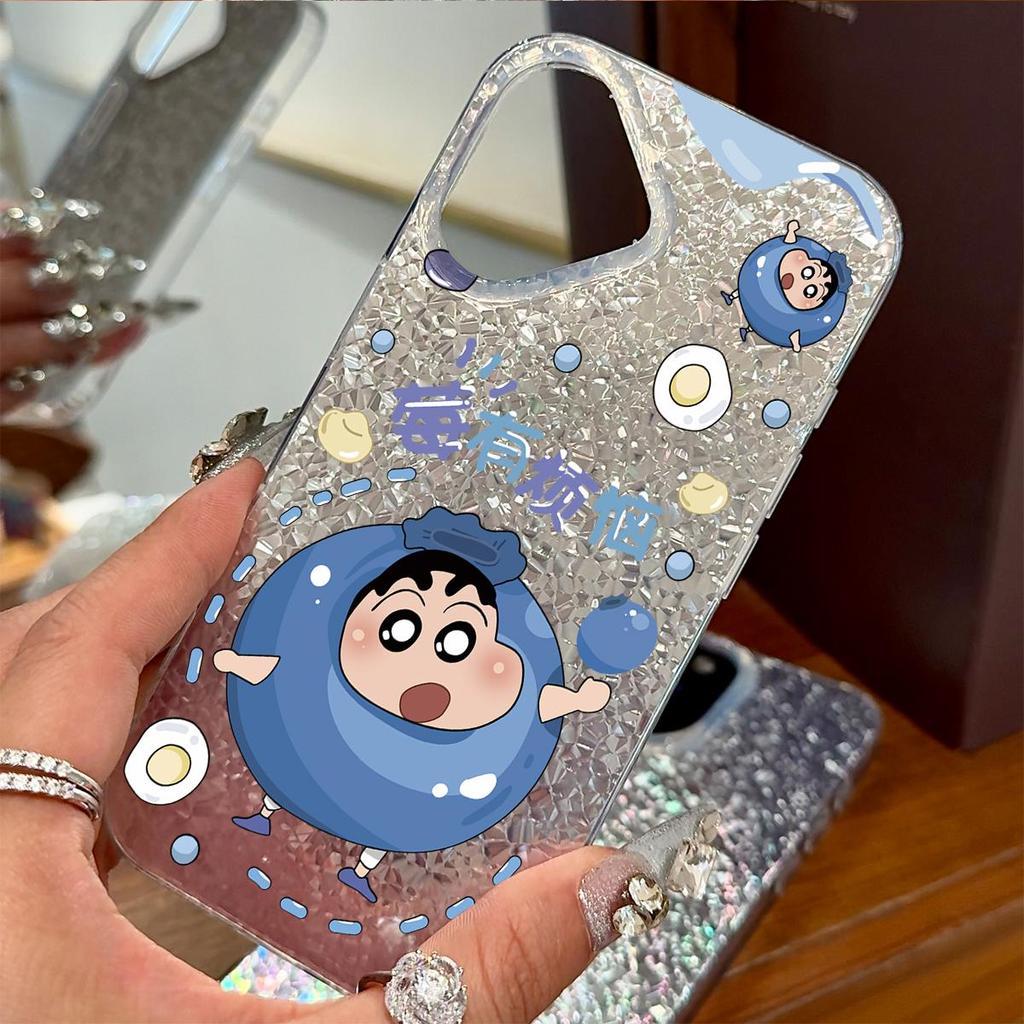 Excited Flame - haired Character Case for iphone XS Max 17 Pro 18 Pro Max 11 16 Plus XR 13 12 Air 15 14 Silver Glitter Crackle Background