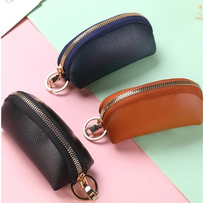 Schlüsselhalter aus weichem Leder, Organizer-Tasche für Herren und Damen, Autoschlüssel, Brieftasche, Hausschlüssel, Haushälterin, Schlüsseletui, Reißverschlusstasche, Mini-Kartentasche