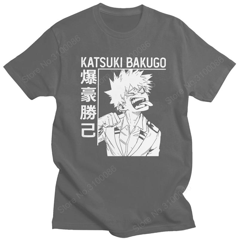 

Funny Unisexs Katsuki Bakugo Boku No Hero Academia TShirt Cotton Anime Tee Shirt Short Sleeve Unisexga All Might Tshirt Merch Tops S