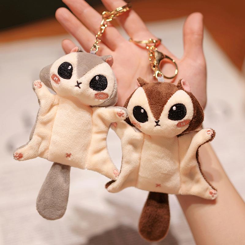 Cartoon Sugar Glider Plush Keychain - Small Stuffed Possum Doll Pendant
