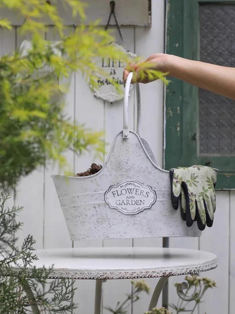 

Металевий Кований Квітковий Кошик Домашній Декор Інструменти для Двору Зберігання Підвісний Кошик Сад Балкон Європейський Ретро Стиль Декорувати