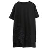 Oversize Black Tunic Shirt Summer Cotton Lace Tops Plus Size Women Tee Casual Loose Tshirt Fashion Lady Clothing