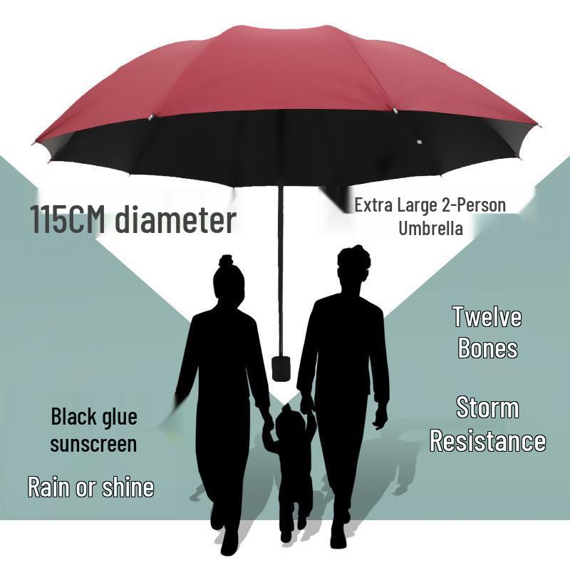 Sturdy Windproof & Rainstorm Resistant Extra Large Three-Fold Umbrella for Three