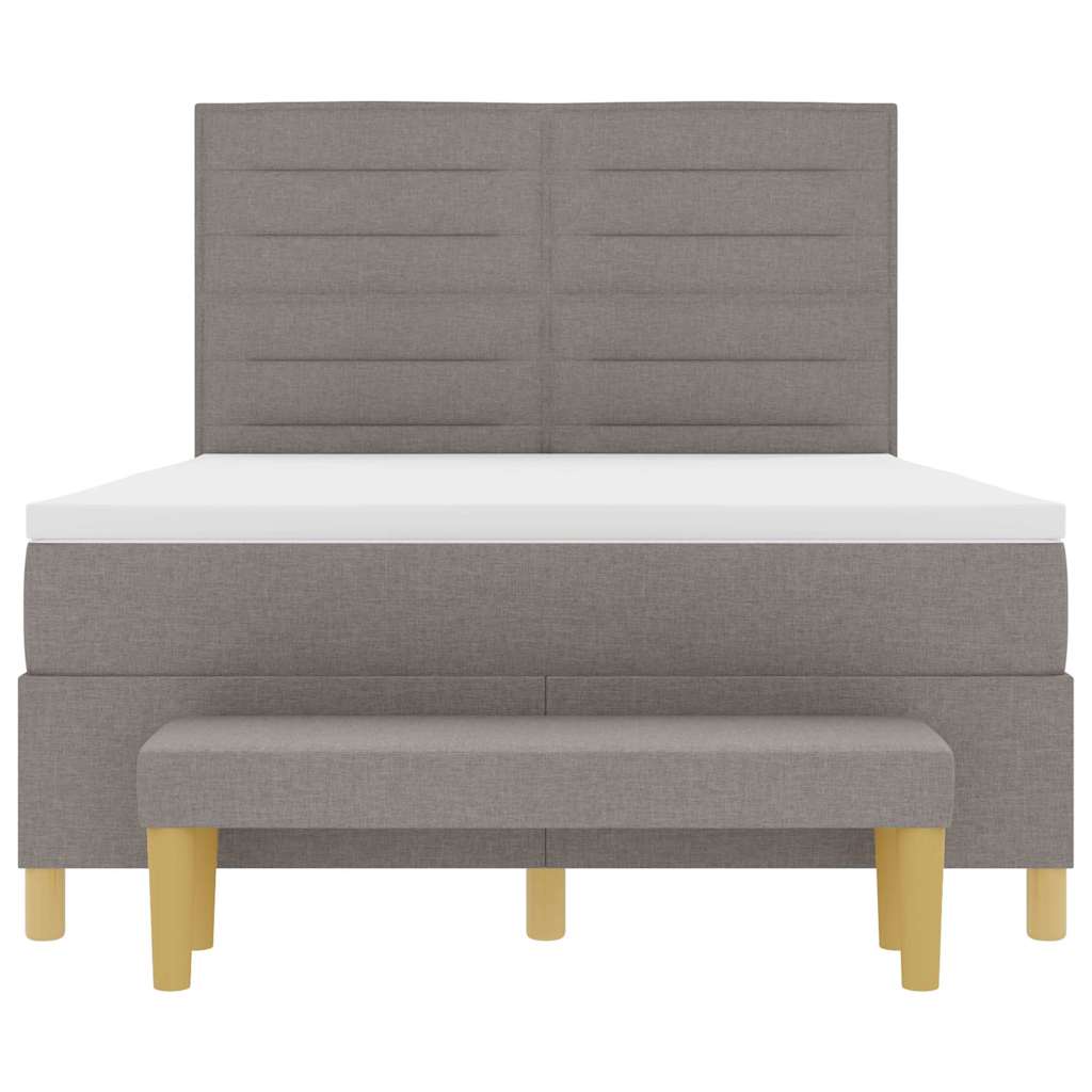 Boxspring Bed with Headboard Taupe 200 x 160 cm Fabric