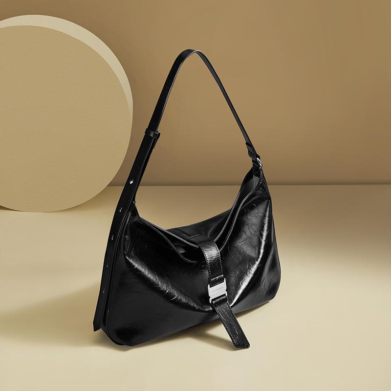 Red Dragonfly Tote Bag Leather Handbag 2026 Women's Bag Oil Wax Leather Single Shoulder Fashion Underarm Bag