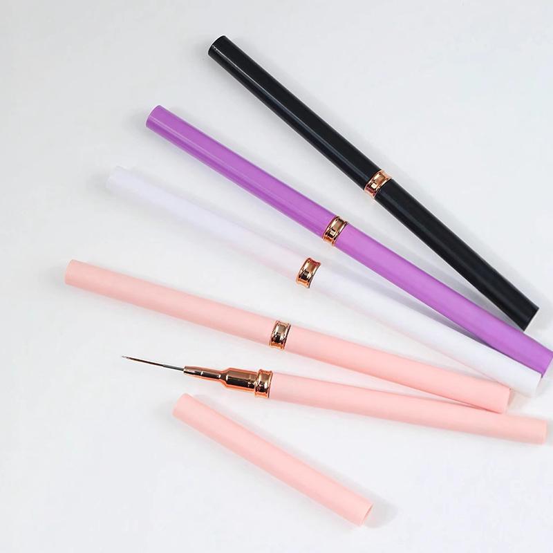 5Pcs Nail Art Liner Brush Set Uv Gel Nail Brushes Kits French Stripe Line Painting Drawing Flower Pen Professional Manicure Tool
