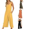 Women Jumpsuit V Neck Loose Fit All-match Tie Belt Design Strap Jumpsuit Streetwear