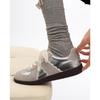 Dexun shoes 2025 new lace edge flat baseplate shoes Forrest Gump shoes women's casual versatile silver ballet white shoes