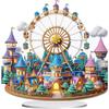 Acrylic 2D Flat Print Castle Ferris Wheel DIY Diamond Painting Tabletop Ornaments Kit Table Top Diamond Painting Ornament Kits