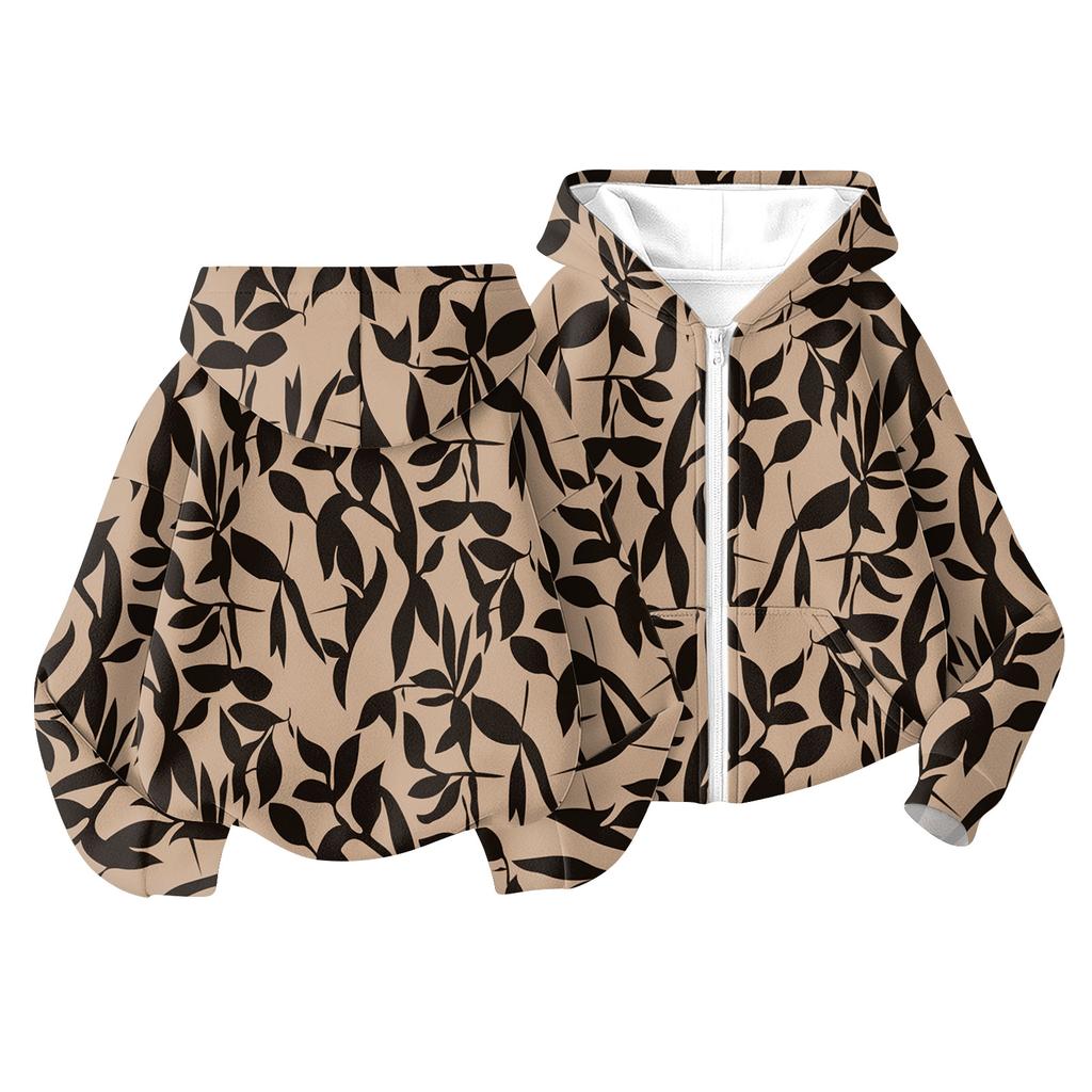 Kinder Mode Bedrucktes Langarm Kapuzensweatshirt Mädchen Hoodie Jacke