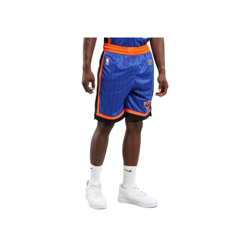 Nike Dri-Fit New York Knicks City Edition 2023/24 Letter Pattern Printed Color Block Basketball Shorts Men Shorts Blue Bright-Orange DX8712-495
