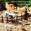 Animal Model Teaching Aids - Realistic Wild Animal Toys Zoo Simulation Playset Figures Desktop Ornament Lion Tiger Panda Elk
