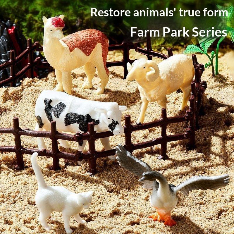 Animal Model Teaching Aids - Realistic Wild Animal Toys Zoo Simulation Playset Figures Desktop Ornament Lion Tiger Panda Elk