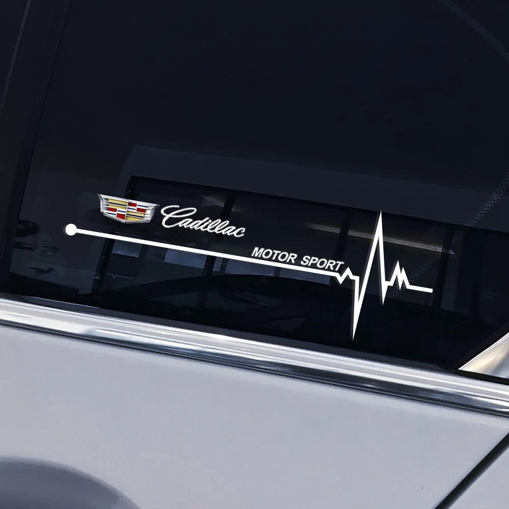 2PCS PVC Car Side Window Stickers Vinyl Waterproof Decals for Cadillac