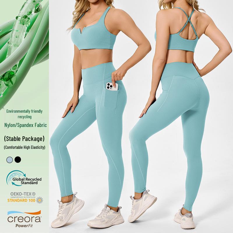 

Eco-Friendly Ribbed Tummy-Control Yoga Set S