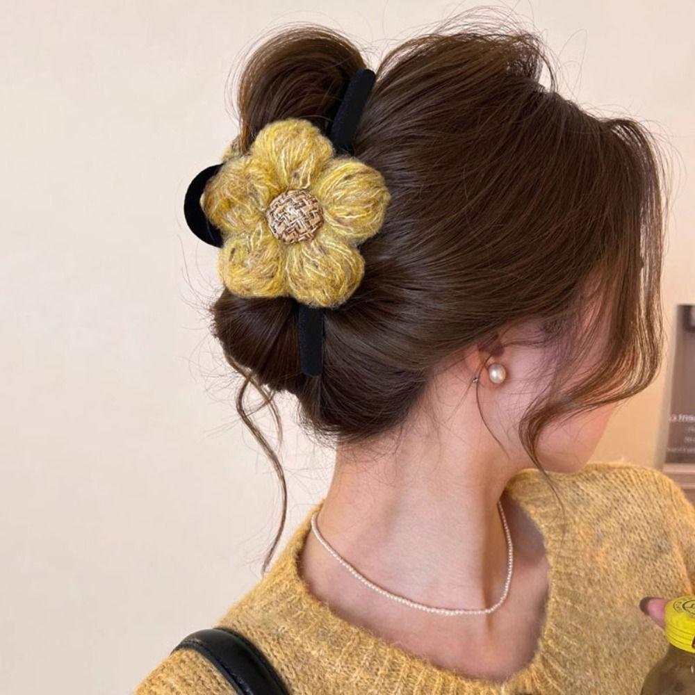 Elegant Shark Clip Handmade Back of The Head Hairpin New Hair Accessories  Winter