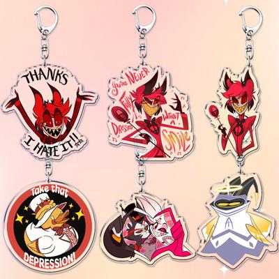 Gorący Popularny Anime Kreskówka Demon Figurka Brelok do Kluczy do Akcesoriów Torby Angel Dust Brelok Pierścień Brelok Biżuteria Fani Przyjaciele Prezenty
