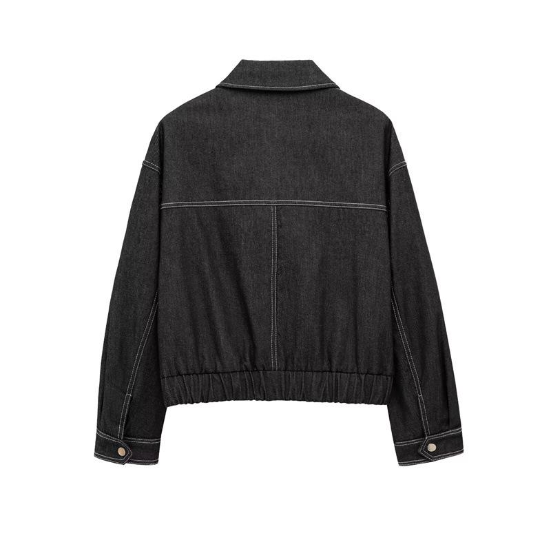 2025 Autumn/Winter Women's Stylish Lapel Denim Jacket Coat