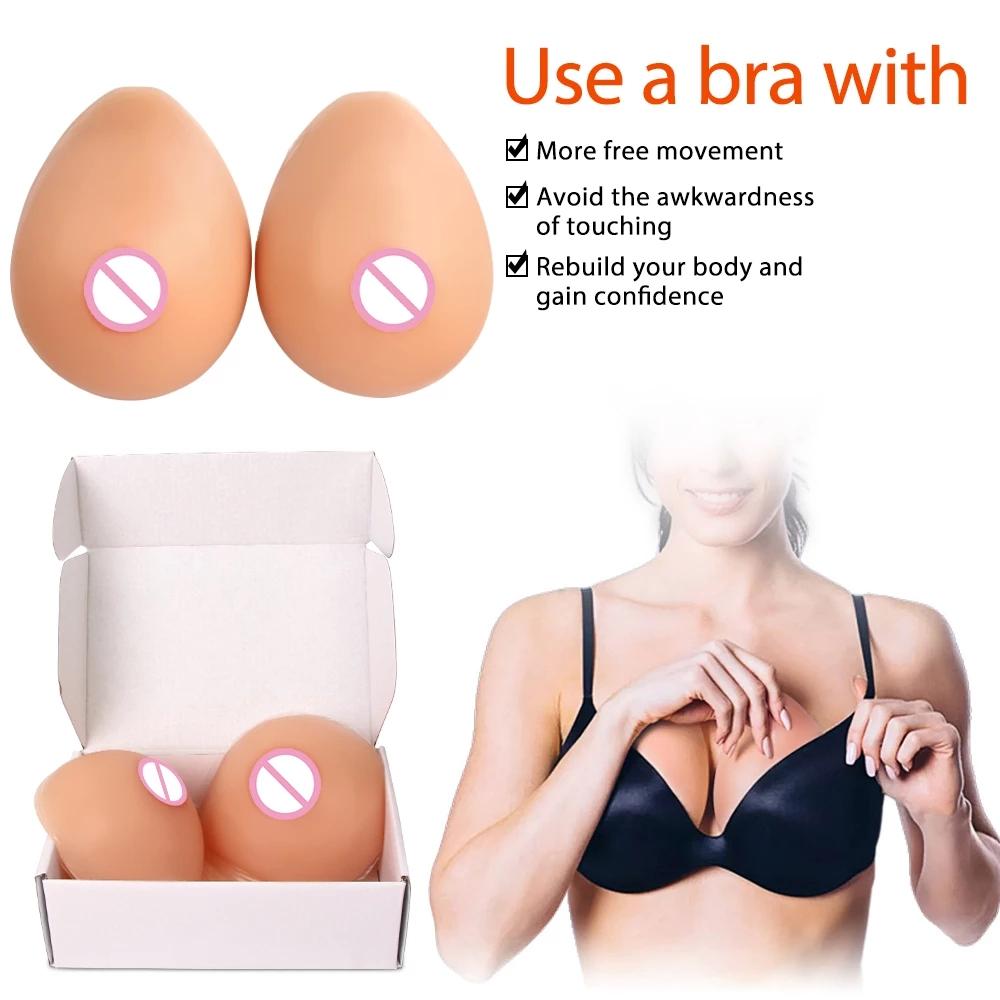 Realistic Adhesive False Breast Forms Silicone Fake Chest Tits Crossdress Beige Boobs For Shemale Drag Queen Transgender Cosplay