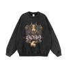 Oversized Streetwear Dog Print Hoodie Unisex Heavyweight Cotton Long Sleeve Pullover Winter Casual Wear