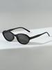 1Pc High-End Small Frame Oval Sunglasses for Men and Women, Retro Style, Uv Protection, Sunshade, Enhances Elegance
