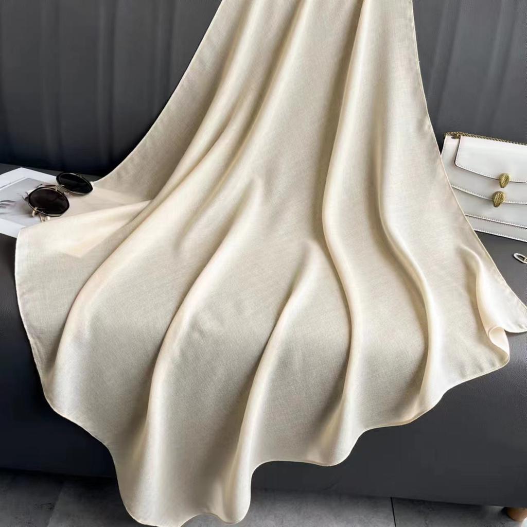 Women S Solid Color Large Square Scarf 90x90cm Casual Headscarf
