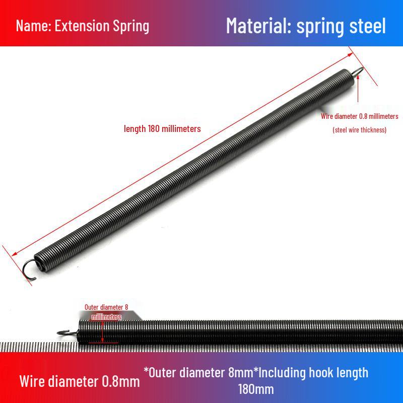 0.8mm Yellow Extension Spring with Hooks - Stapler Rebound Force 