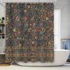 Vintage Style Floral Print Shower Curtain Waterproof Bathroom Decor In Multiple Colors and Sizes for Home Decoration