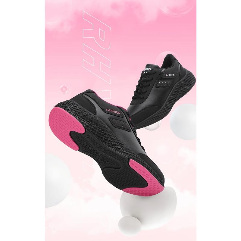 Autumn New Leather Large Size Women's Shoes Casual Sneakers Round Head Flat Heel Fashion Casual Women's Shoes Running Shoes