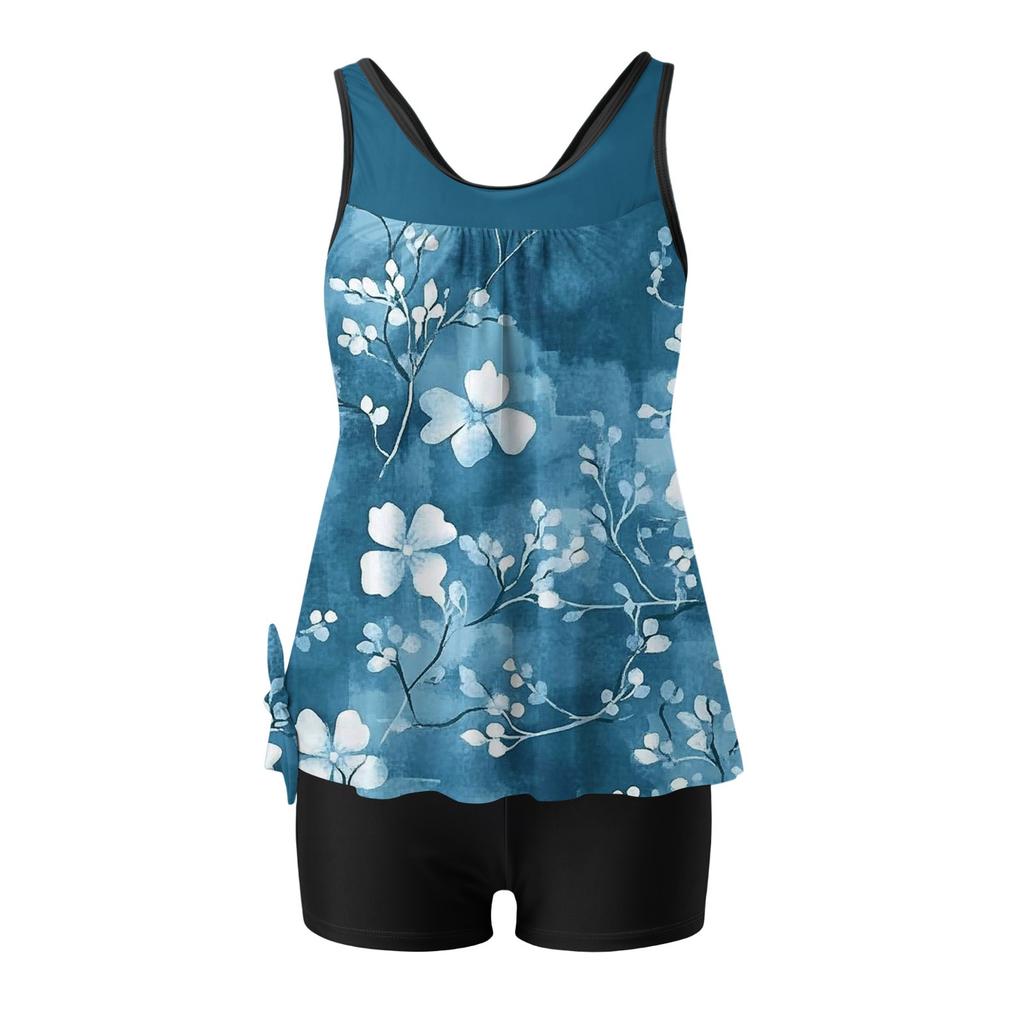 Dámské plavky s šortkami Splývavé dvoudílné plavky plavky