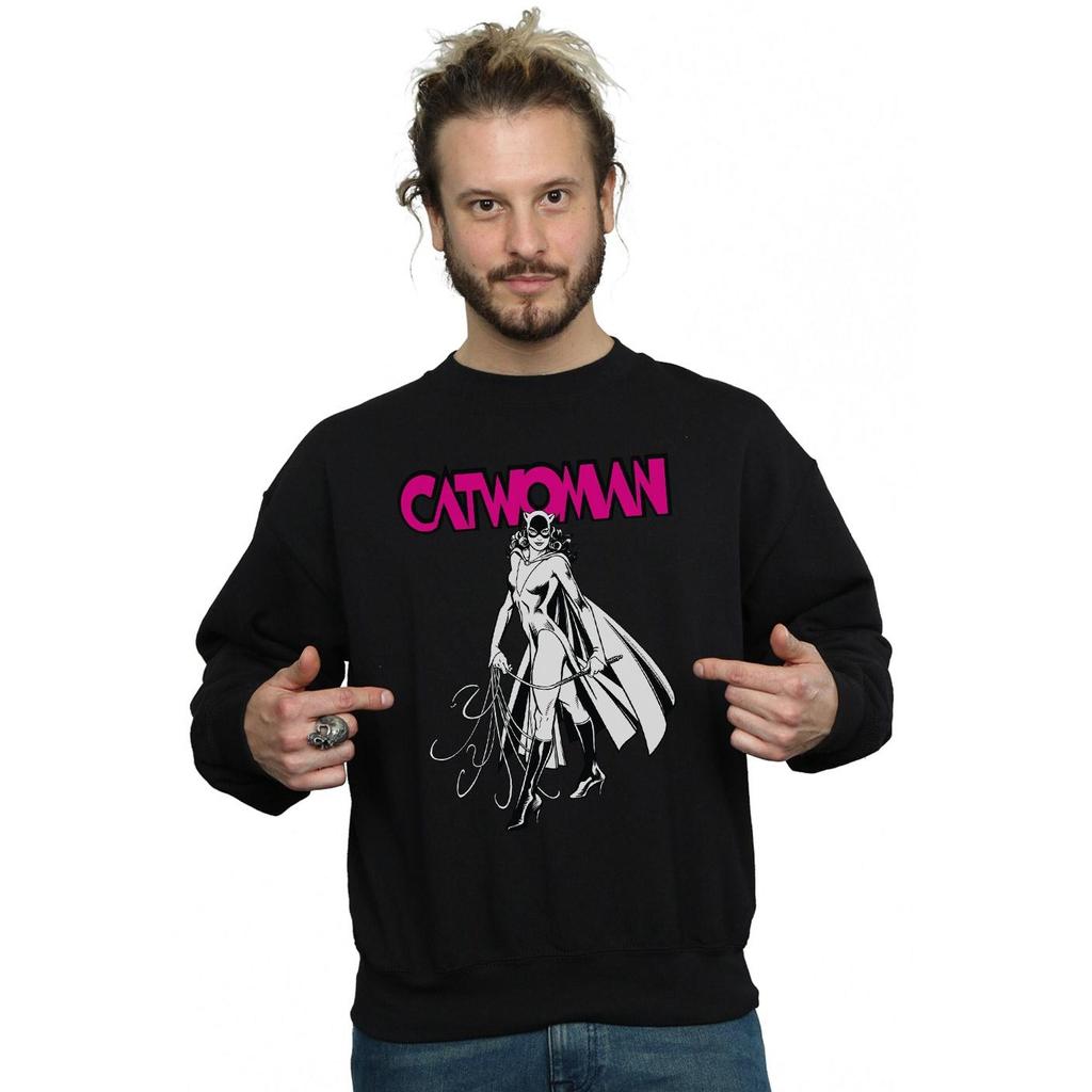 DC Comics Mens Catwoman Whip Sweatshirt