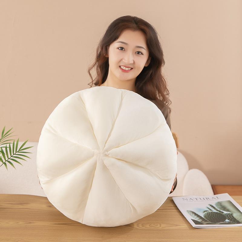Cartoon Steamed Bun Plush Pillow - Down Cotton Backrest Cushion for Office or Gift