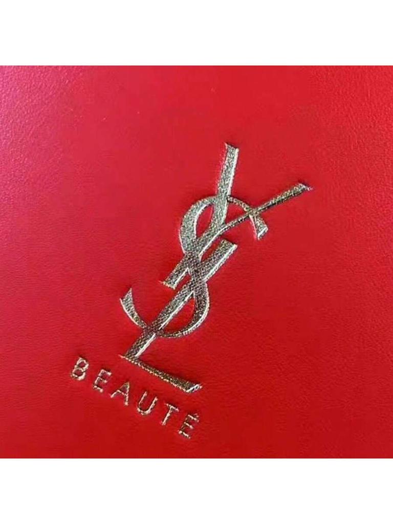 YSL Women's Makeup Storage Bag, Made of Leather, with a Large Capacity, Convenient To Carry, and Features a Simple Yet Elegant Design.