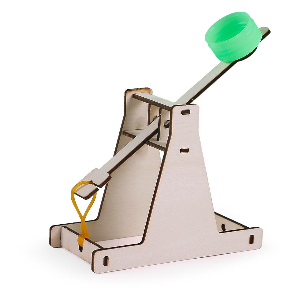DIY Holzkatapult Modellbausatz Pädagogische Wissenschaft Montagebausteine Kinderrätselspielzeug Physik Experimentierspiele