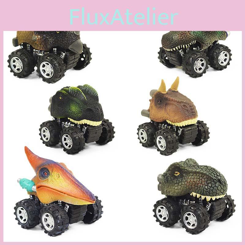 Set Of 6 Dinosaur Model Boomerang Cars Vibrant Mini Toy Gift For Kids