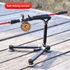 Foldable Ice Fishing Rod Holder with Bell & Flag - Adjustable Ice Auger-Compatible Bracket Portable Winter Fishing Accessories