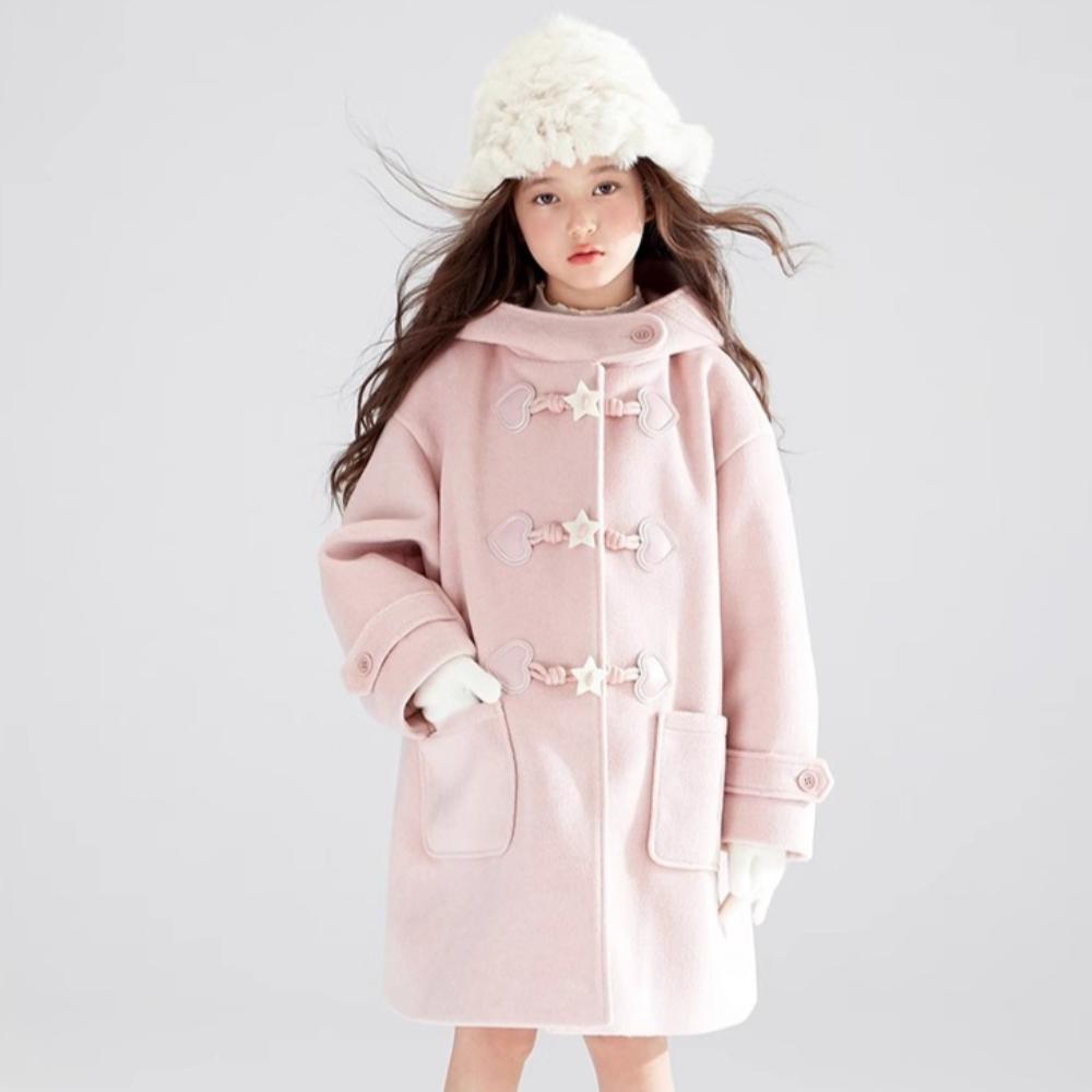 Casacos de Menina com Botões de Presilha para Outono e Inverno – Roupa Exterior para Meninas Mais Velhas