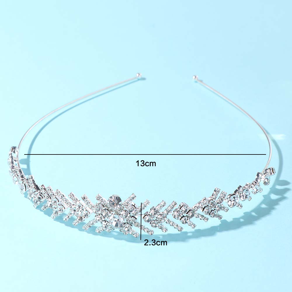 Geometric Bridal Crown Rhinestone Queen Headband Romantic Wedding Tiara  Party