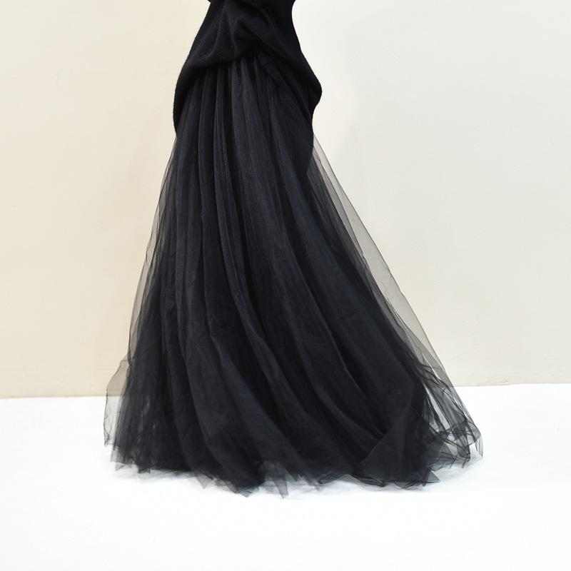 Women's Mesh Pleated Tulle Midi Skirt - Mid-Length, Large Swing Design for Dance and Fairy Styles.