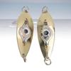 2pcs Fish Eye LED Fishing Lures Lighted Fishing Spoons Underwater Bait Flasher Deep Drop Light for Saltwater Freshwater White Light