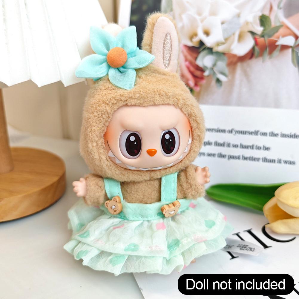 

Для одежды куклы Лабубу Модная одежда Платье Одежда для куклы Подбор цвета Толстовки Аксессуары для кукол Милое украшение Маленькая одежда зелёный