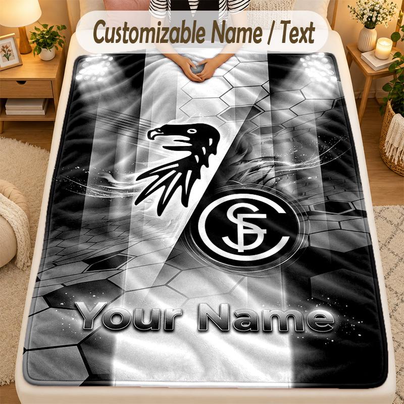 Flannel BlanketSC Freiburg FC Custom Name Text Personalized Soft Warm Throw Blanket Home Decor Gift
